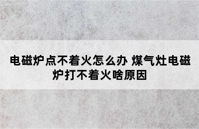 电磁炉点不着火怎么办 煤气灶电磁炉打不着火啥原因